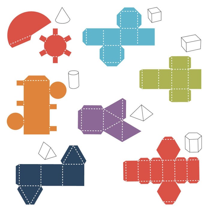 AccuCut Jumbo Math Die Set for 3-D Shapes, Jumbo, Set of 7