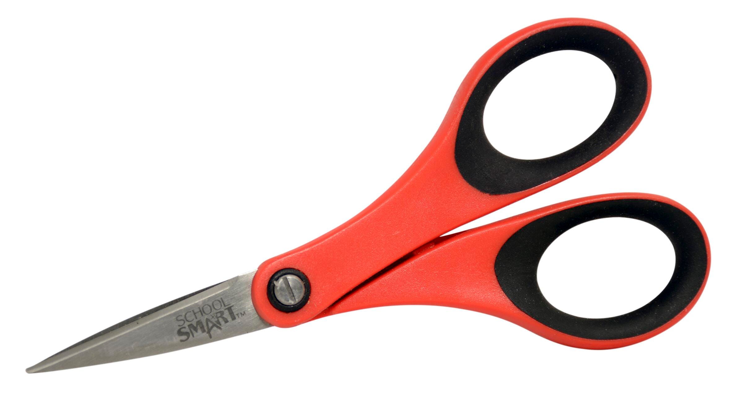 School Smart Precision Scissors, Stainless Steel Blade and Soft Grip, 5 Inches, Item Number 084844