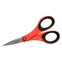 School Smart Precision Scissors, Stainless Steel Blade and Soft Grip, 5 Inches, Item Number 084844