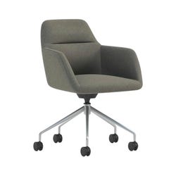 AIS Juggle Chair with 5-Star Swivel Base, Silver Frame, 23 W x 26 D x 32 H in 4002595