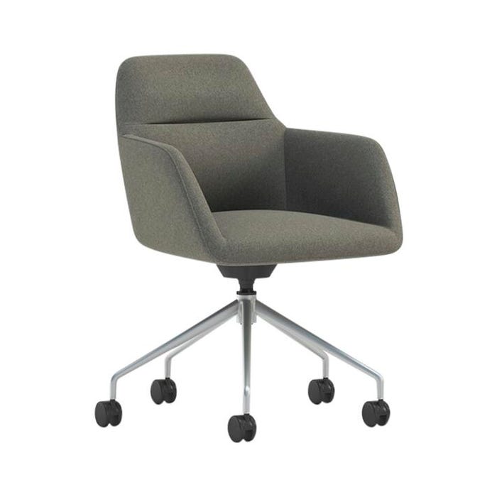 AIS Juggle Chair with 5-Star Swivel Base, Silver Frame, 23 x 26 x 32 Inches