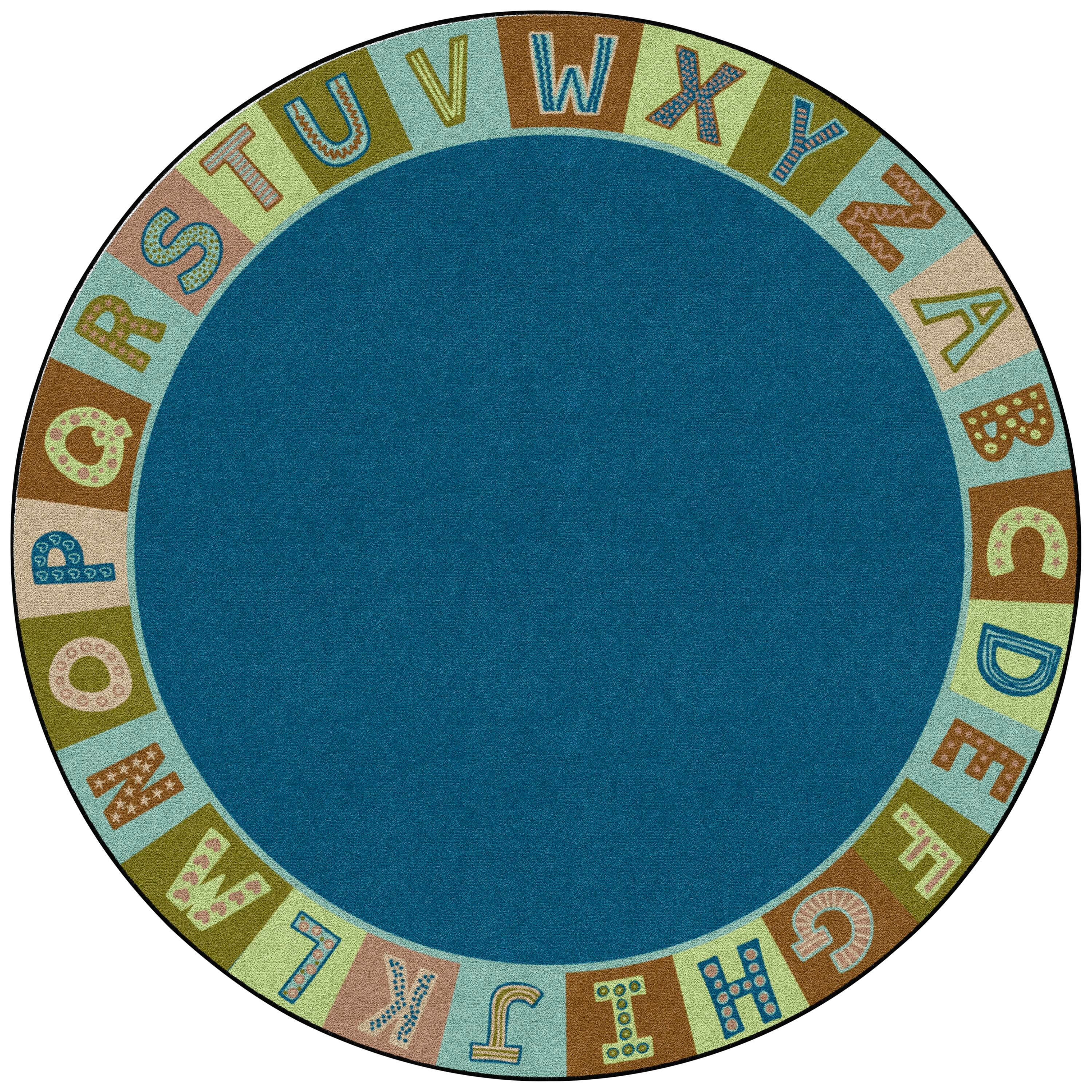 Childcraft Alphabet Blocks Border Carpet, Round 4000074