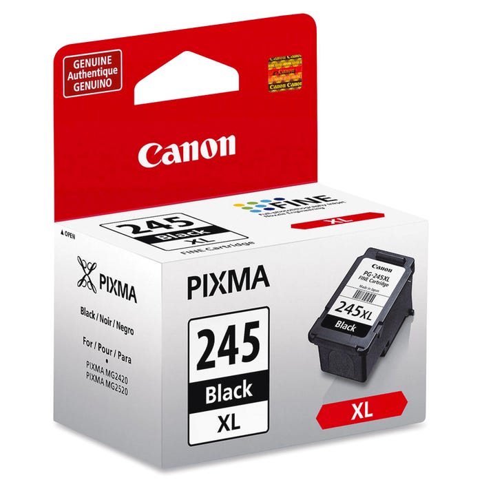 Canon Ink Toner Cartridge, PG245XL, Black