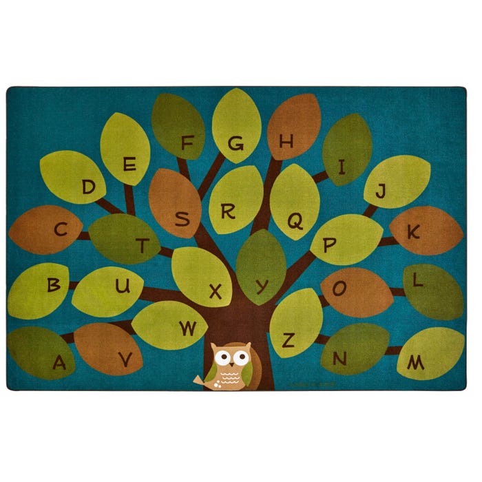 Carpets for Kids Premium Owl-phabet Tree Carpet, Rectangle