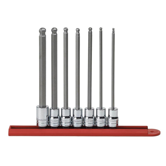 Gearwrench Long Ball Hex Bit Socket Set - SAE, Set of 7