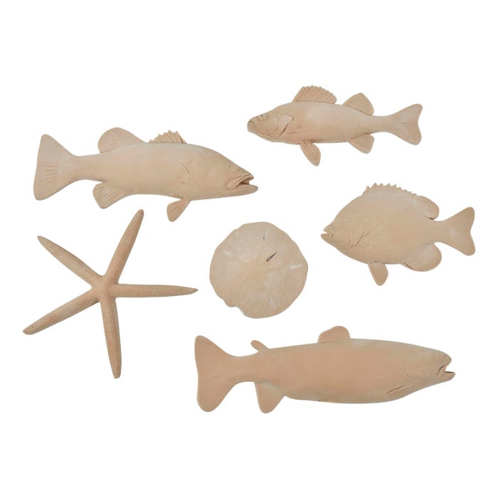 Sax Gyotaku Print Models, Original Fish Assortment, Set of 6