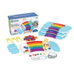 Learning Resources Rainbow Sorting Trays Classroom Edition Set, 144 Pieces 2123972