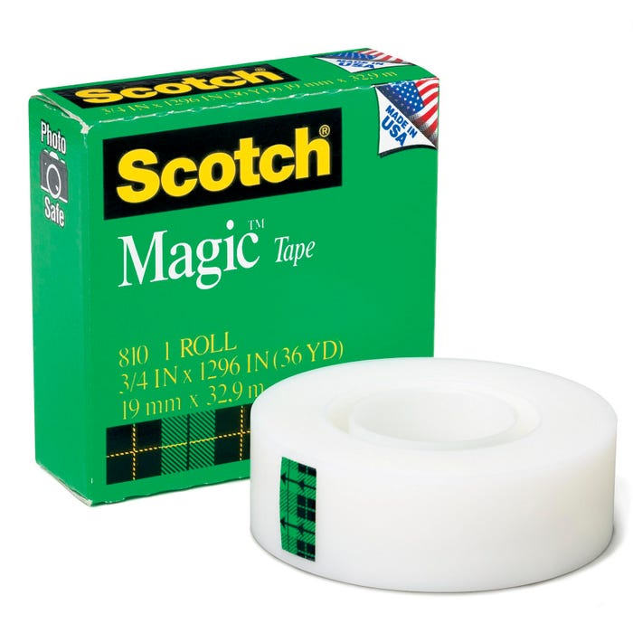 Scotch 810 Magic Tape, 0.75 x 1296 Inch, Matte Clear, 1 Roll
