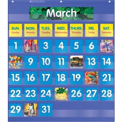 Scholastic Monthly Calendar Pocket Chart, Blue, Item Number 1462461