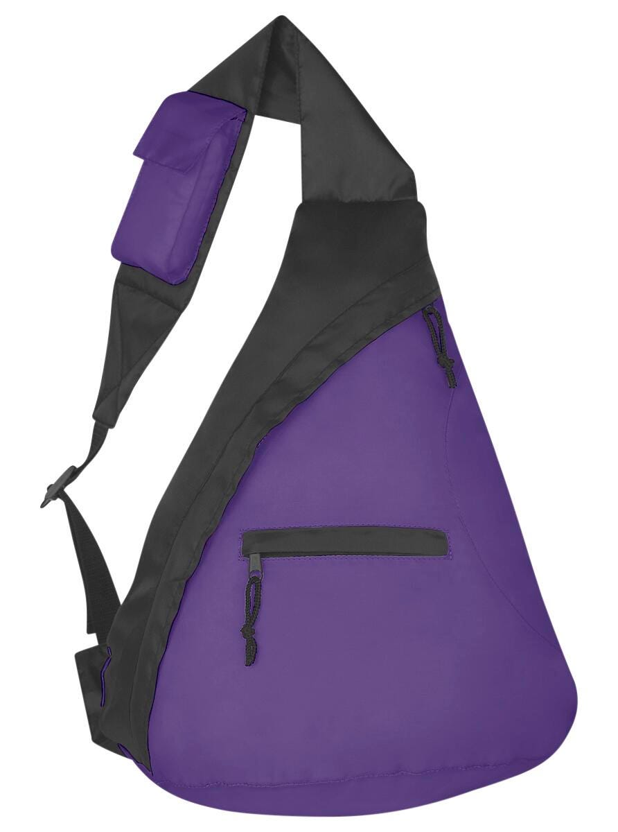 Budget Sling Backpack, Black/Purple 2119762