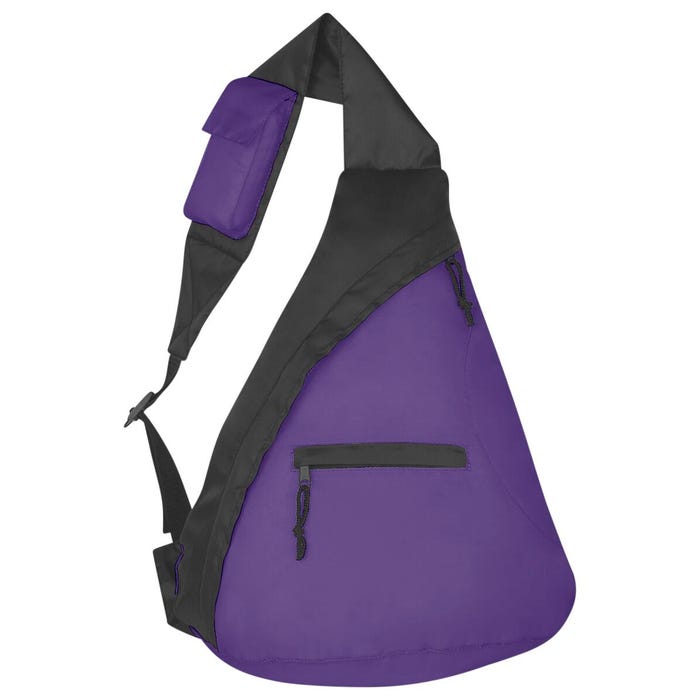 Budget Sling Backpack, Black/Purple