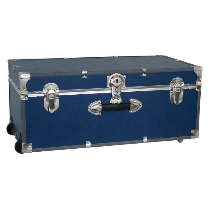 Seward Collegiate Collection Footlocker Trunk with Wheels, 30 Inches, Blue