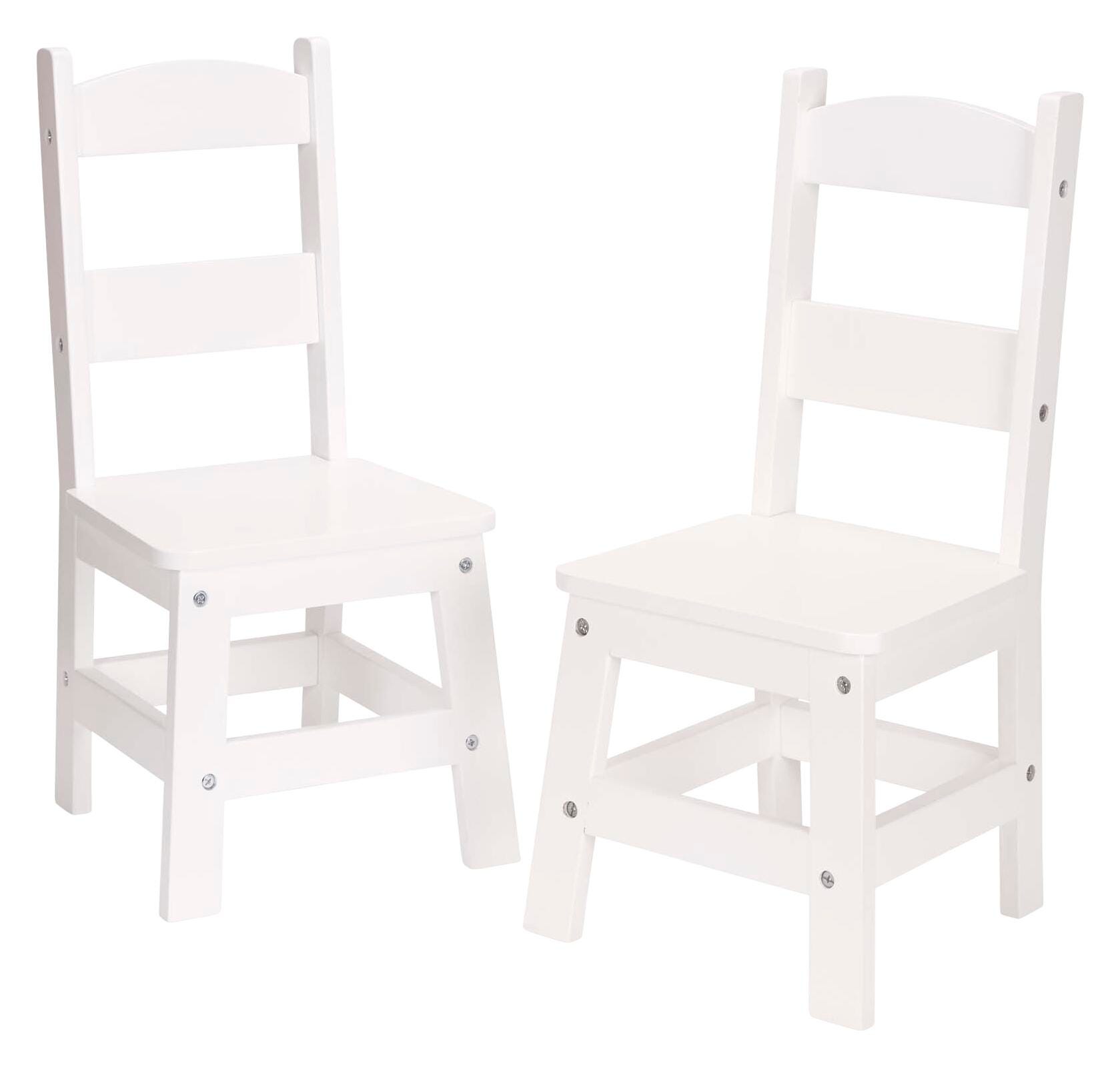 Melissa & Doug Wooden Chairs, 12 x 11-1/2 x 24-3/4 Inches, White, Set of 2, Item Number 2090800