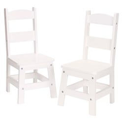 Melissa & Doug Wooden Chairs, 12 x 11-1/2 x 24-3/4 Inches, White, Set of 2, Item Number 2090800