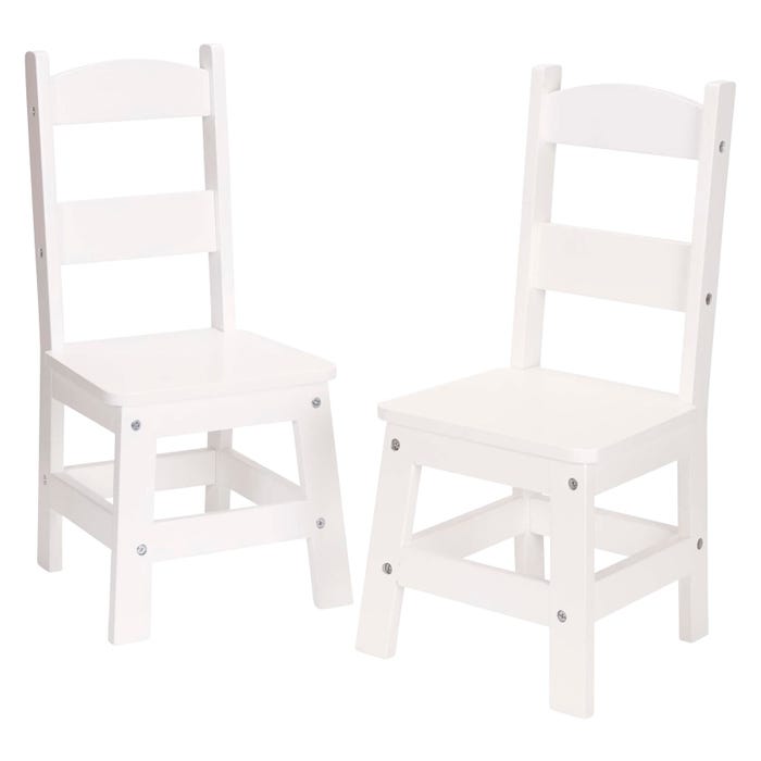 Melissa & Doug Wooden Chairs, 12 x 11-1/2 x 24-3/4 Inches, White, Set of 2