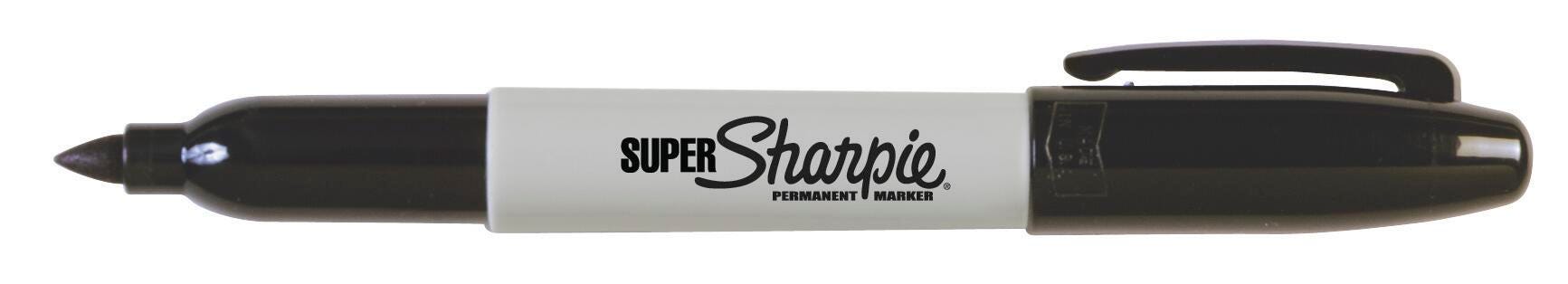 Sharpie Super Permanent Markers, Fine Point, Black, Set of 12 1333716