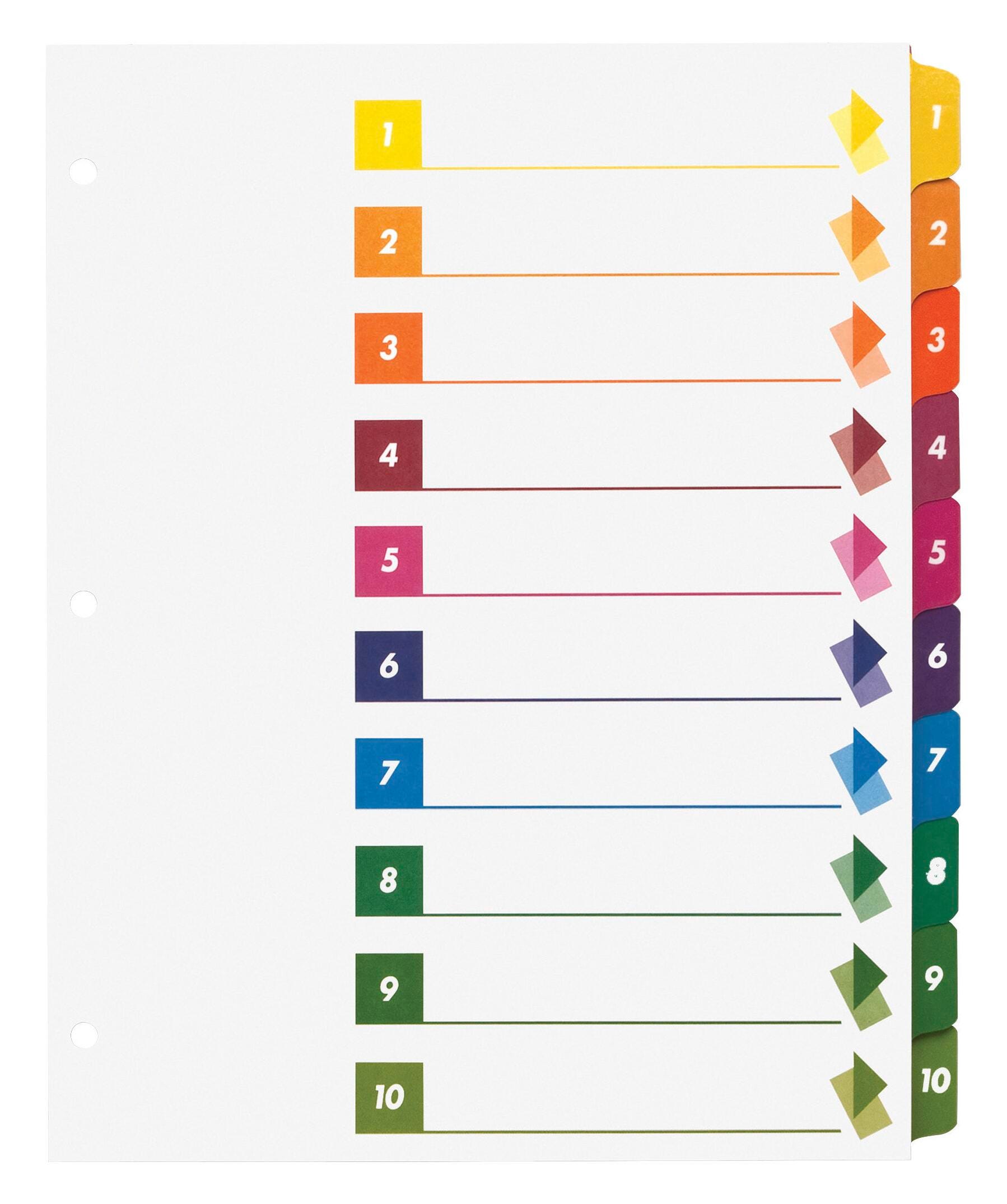 Index Dividers, Item Number 1334187