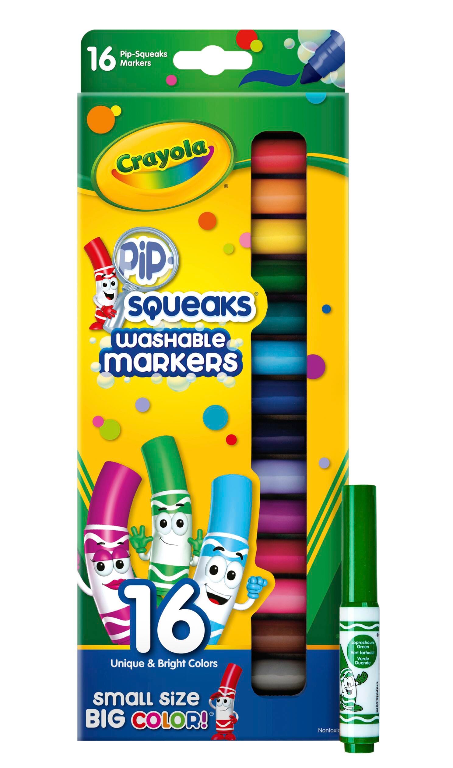 Crayola Washable Pip-Squeaks Markers, Broad Line, Assorted Colors, Set of 16 406859