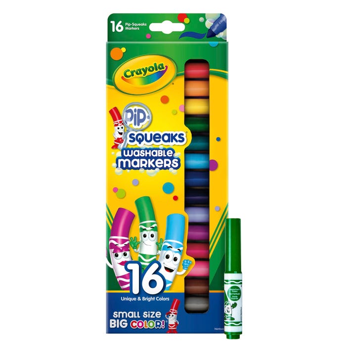 Crayola Pip-Squeaks Mini Washable Markers, Conical Tip, Assorted