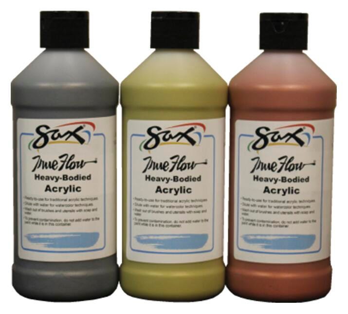 Sax Heavy-Bodied Acrylic Paint, 1 Pint Bottles, Assorted Metallic Colors, Set of 3 1572449