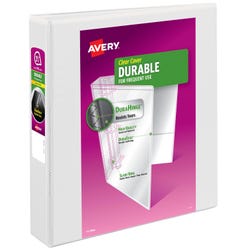 Avery Durable View Binder with Slant Ring, 1-1/2 Inch, White