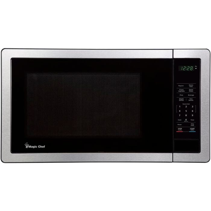 Magic Chef 1-1/10 Cubic Feet 1,000 Watt Countertop Microwave Oven, Stainless Steel