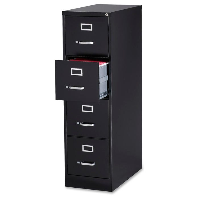 Lorell Commercial-Grade Deep Vertical Files, 5-Drawer, Letter, 15 x 26-1/2 x 61 Inches, Light Gray