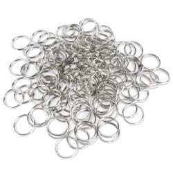 Pepperell Braiding Metal Key Rings, Silver, Pack of 144