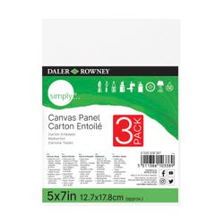 Daler-Rowney Simply Canvas Panel, 5 x 7 Inches, Pack of 3, Item Number 2096257