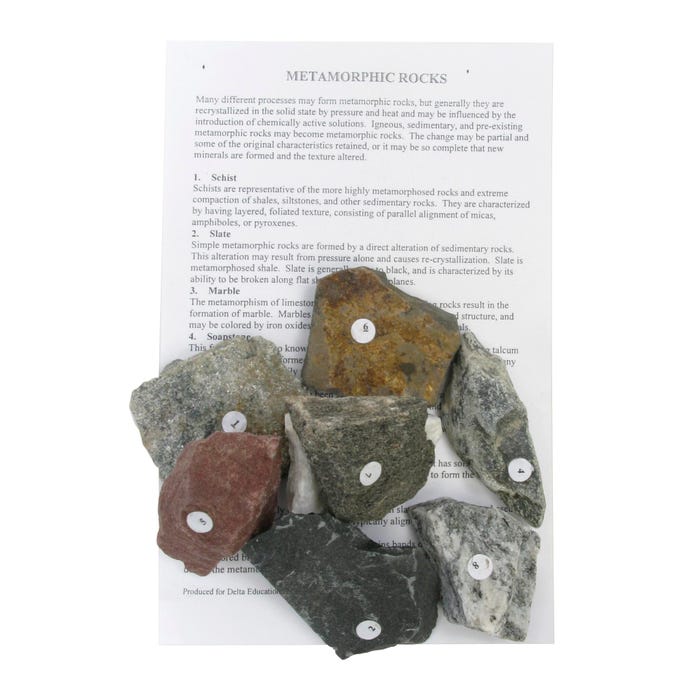Geoscience Metamorphic Rock Set, Set of 8