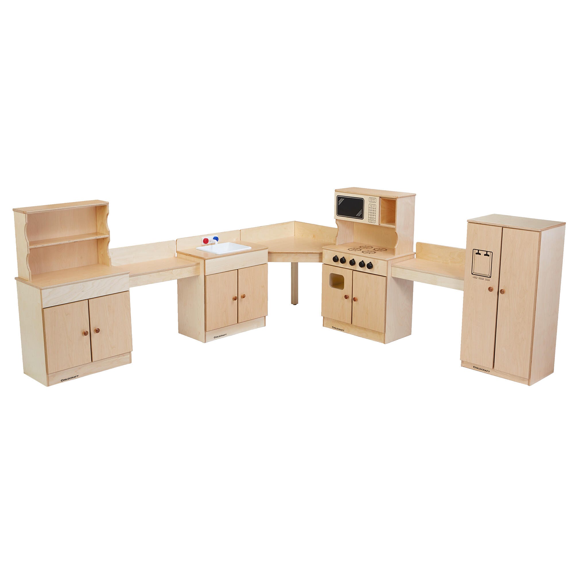 Childcraft Traditional Kitchen Set Play Kitchen, Wooden, 7 Pieces