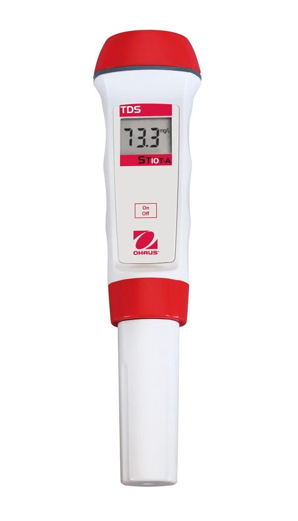 Ohaus ST10T-A TDS Pen Meter, 0.0 - 100.0 mg/L Range, 0.1 mg Resolution, ABS Plastic 1464872
