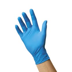 Latex-Free Econo-Blue Nitrile Gloves, Medium, Pack of 100