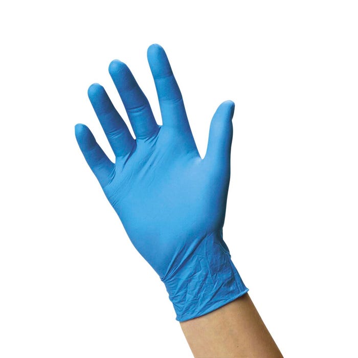 Latex-Free Econo-Blue Nitrile Gloves, Medium, Pack of 100