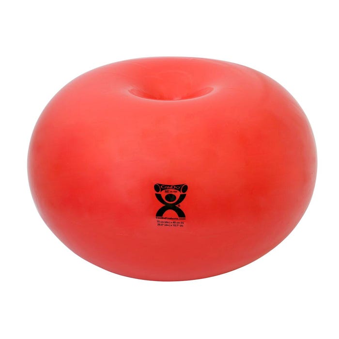 CanDo® Donut Inflatable Ball, 29 x 16 x 29 Inches, Red