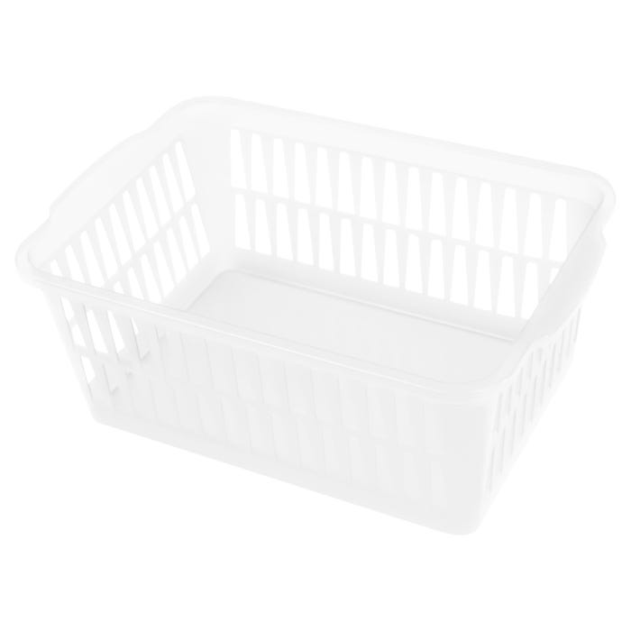 Storex Supply Baskets, 11-4/5 x 7-9/10 x 4-1/3 Inches, White, Pack of 12m