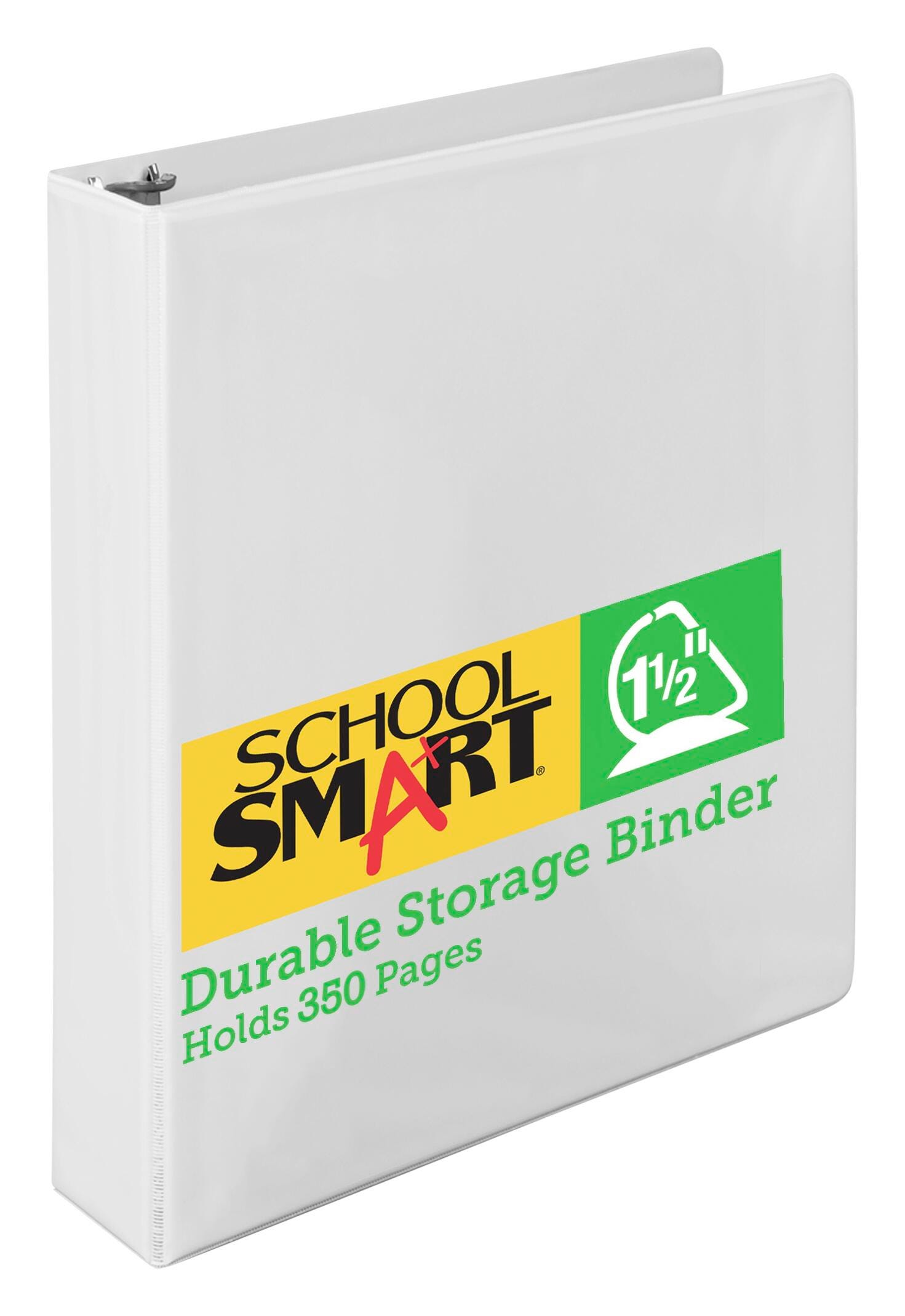 Image for School Smart Durable Polypropylene D-Ring Binder, 1-1/2 Inches, White from School Specialty