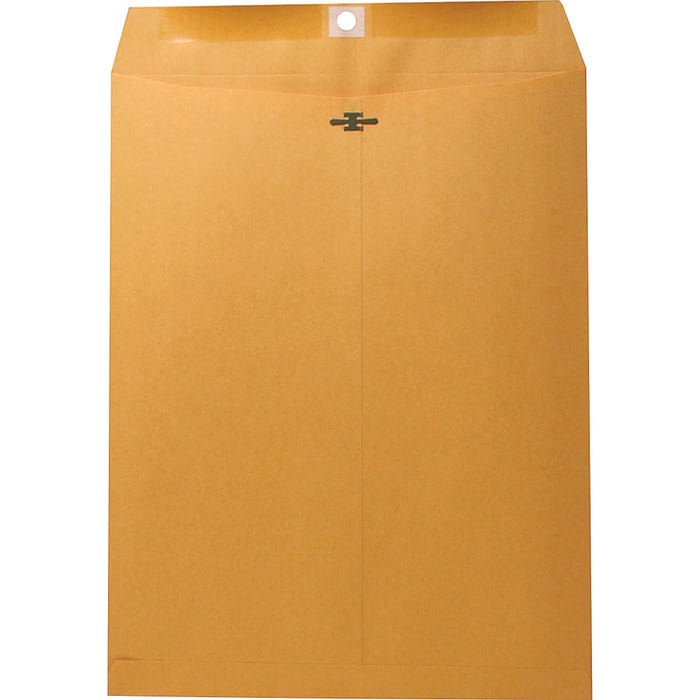 Nature Saver Recycled Clasp Envelopes, 10 x 13 Inches, Kraft, Box of 100