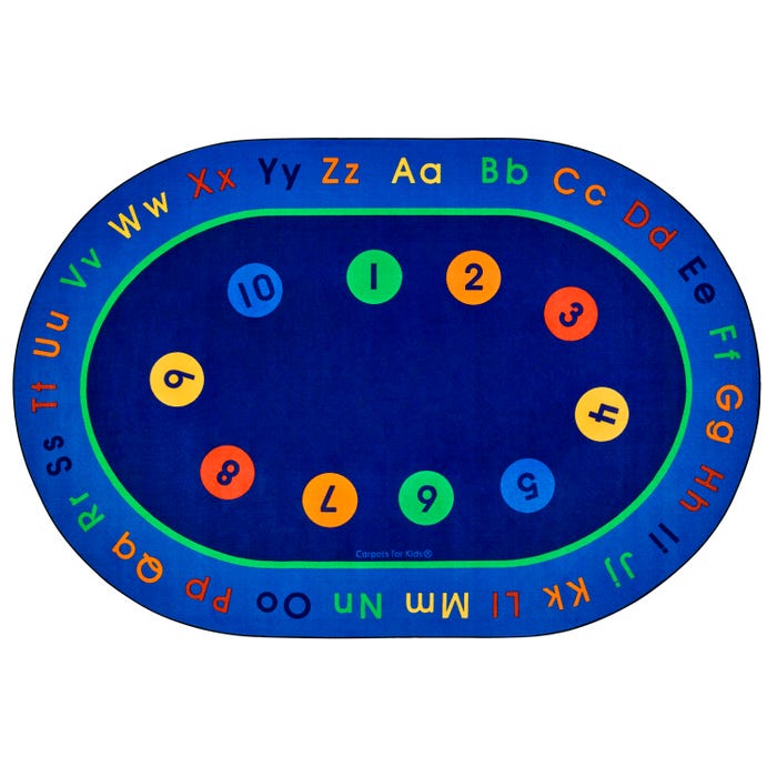 Carpets for Kids Premium Basic Concepts Literacy Carpet, Oval