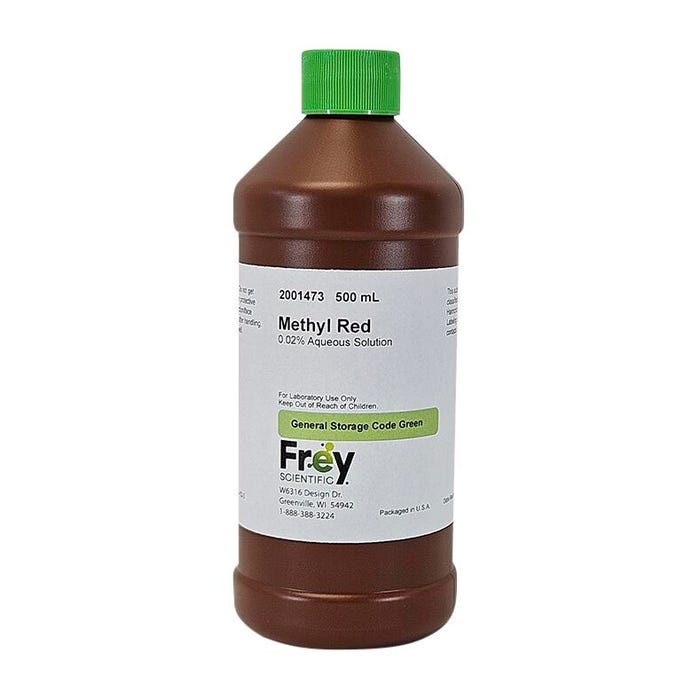 Frey Scientific Methyl Red, 0.02% Aqueous, Lab Grade, 500mL