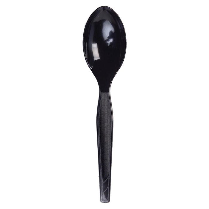 Dixie Foods Durable Mediumweight Shatter Resistant Teaspoon, Polystyrene, Black, Pack of 1000