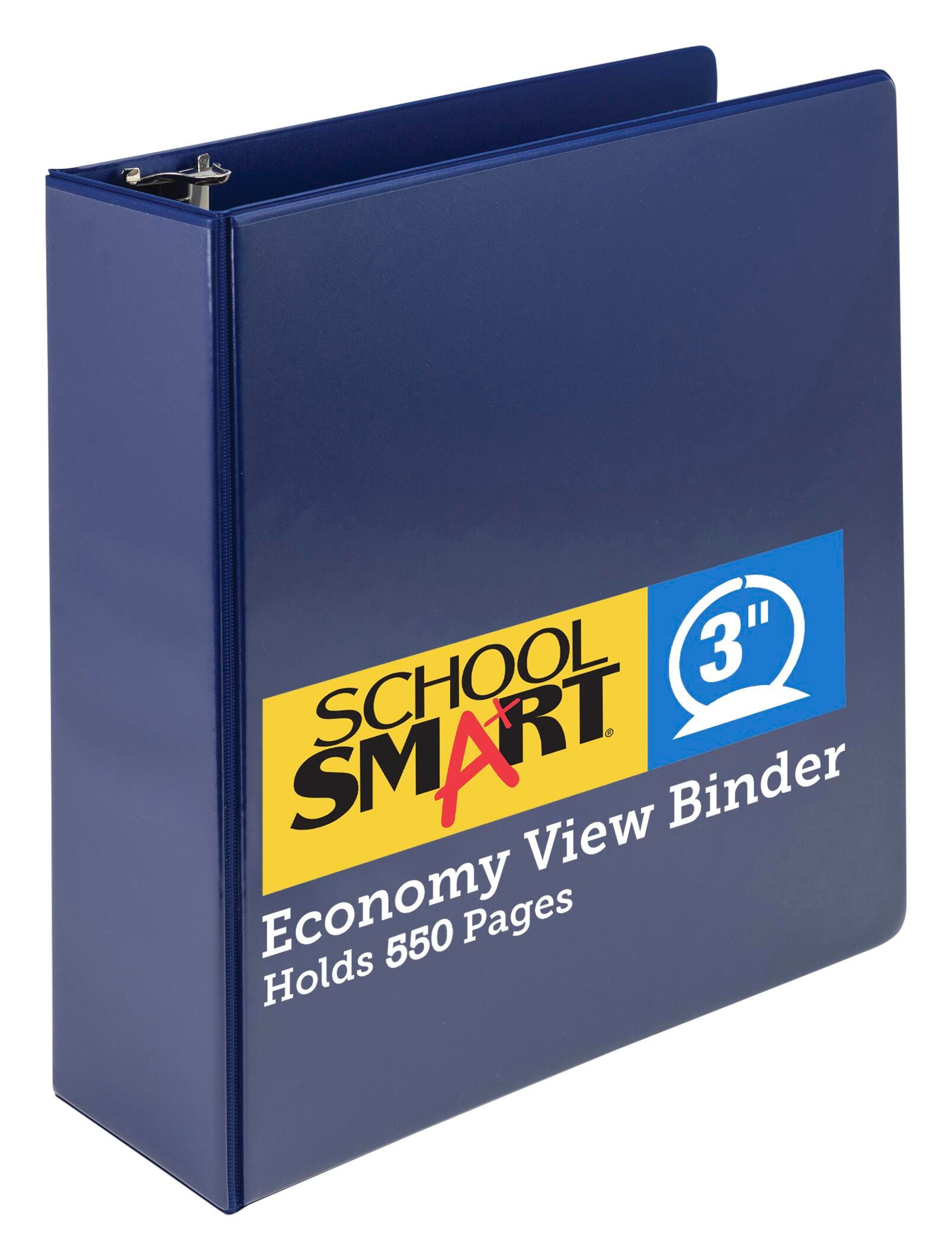 School Smart Round Ring View Binder, Polypropylene, 3 Inches, Blue 086399