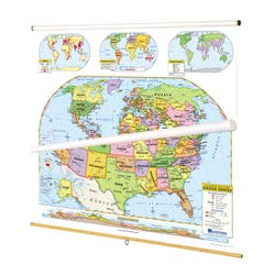 Nystrom Intermediate U.S./World Map Combo Set, Item Number 1539782