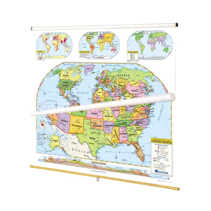 Nystrom Intermediate U.S./World Map Combo Set