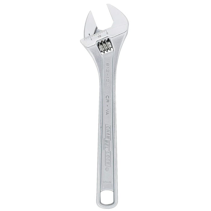 Channel Lock Adjustable Wrench, 6 in L X 13/16 in W, Chrome Vanadium Steel