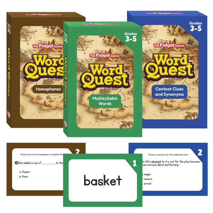 The Fidget Game Word Quest, Grades 3 to 5