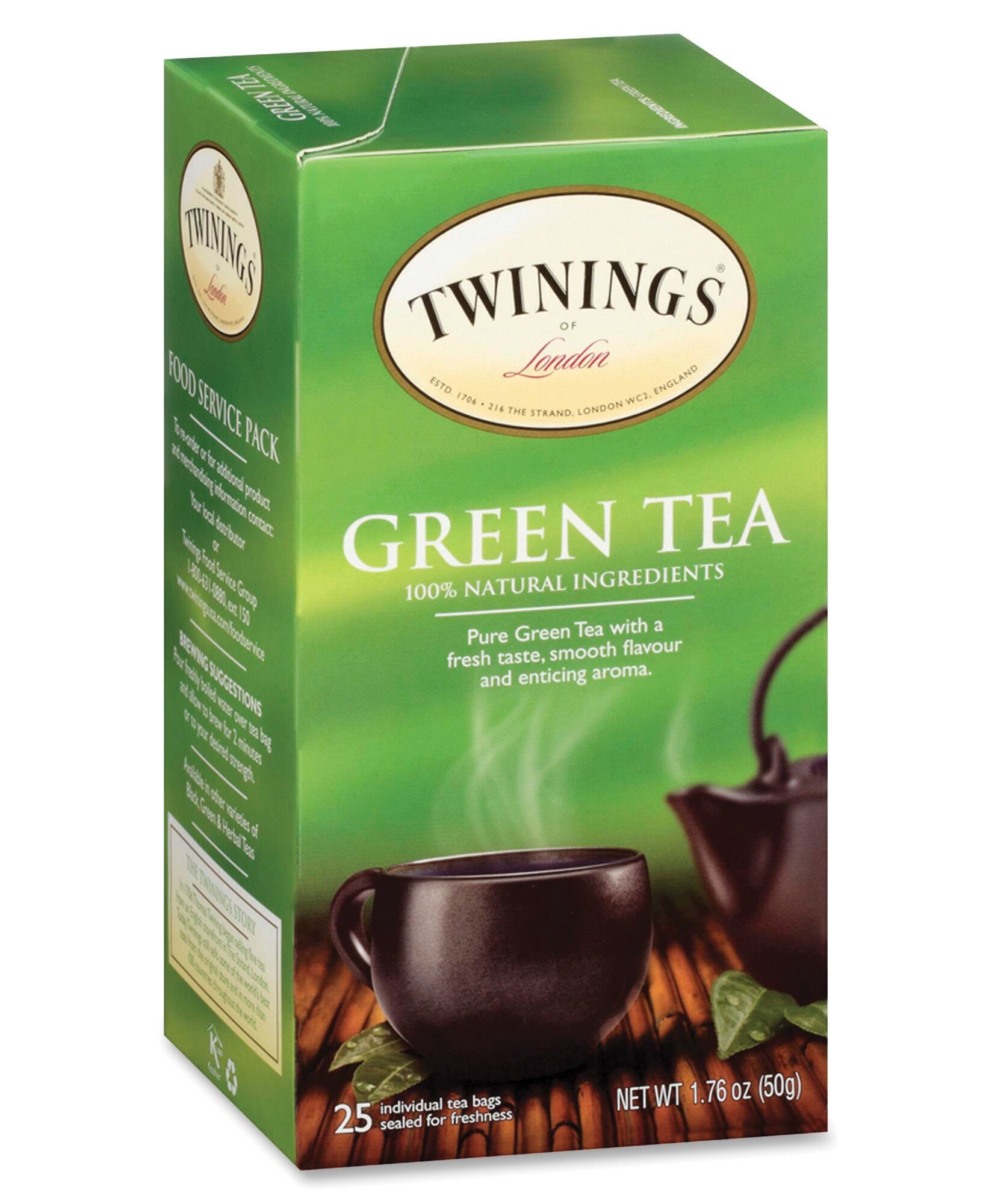 Twinings Green Tea, 1.76 oz, Green, Pack of 25, Item Number 1561556