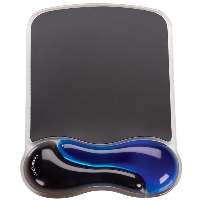Kensington Duo Gel Wave Mouse Pad with Wrist Rest, Blue/Black
