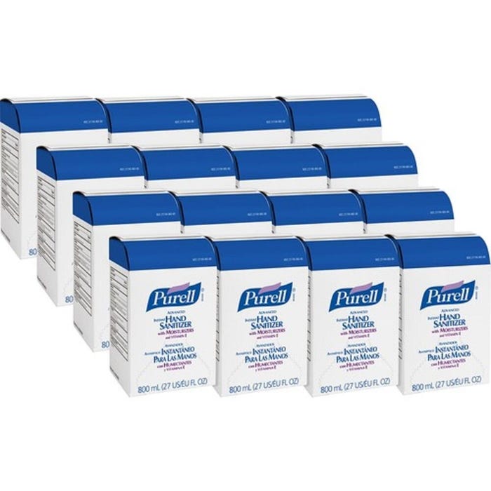 Purell Hand Sanitizer Refills for Bag-in-Box Dispensing System, 800 mL, Pack of 12