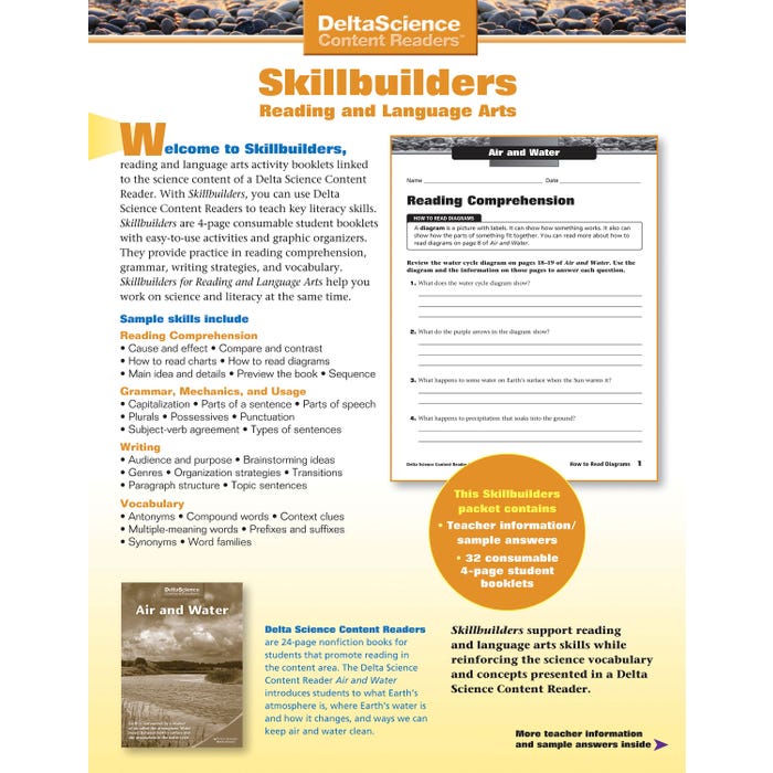 Delta Science Content Readers Air and Water Red and Purple Skillbuilders, Pack of 32